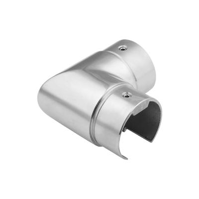 China Stainless Steel Stair Fence Fencing Fittings Slotted Pipe Fittings Connectors Round Tube Pipe 90 Degree Elbow Slot Pipe for sale