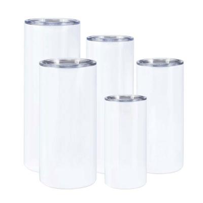 China PORTABLE Amazon Set Stainless Steel Blank Straight Tube Double Wall Insulated Blank White 12oz 15oz 20oz 22oz 30oz Sublimation Belly for sale