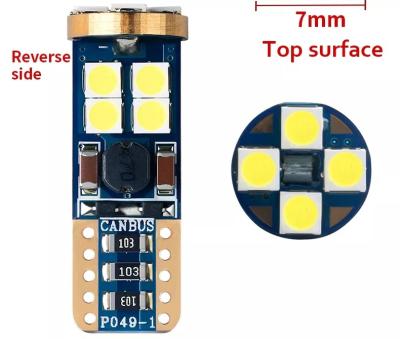 China Canbus T10 12SMD Car LED Wedge Light Plate License 194 3030 2825 501 Bulb T10-3030-12LED for sale