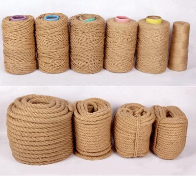 China 4-10mm nature jute plant natural 3 strand twist jute wrapping rope for diy for sale