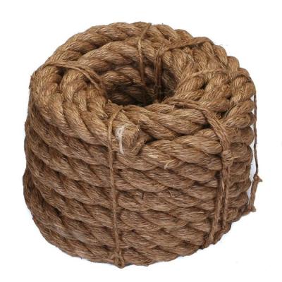 China High Quality Fatcory Price 12mm Sisal Rope 3 Strand Jute Manila Rope Factory Fiber Twisted Jute Rope for sale