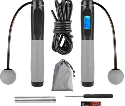 China Fitness YLY Black Color Bodybuilding Aerobic Training PVC Smart Adjustable Digital Jump Rope for sale