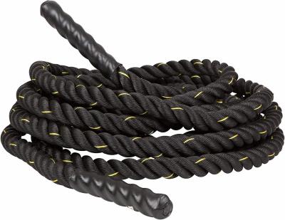 China Safty High Tensile Strong Strength Polyester Fitness Exercise Power Battle Black Heavy Rope for sale