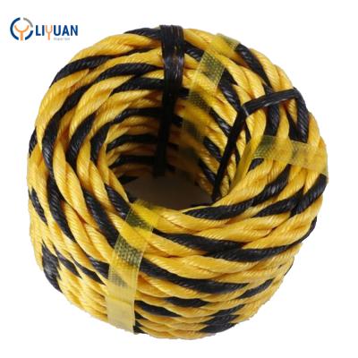 China Big discounts for bulk purchases of high quality tiger rope export yellow black color twisted tiger warning rope for sale