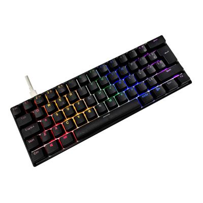 China 60% Anti-ghosting Factory Price Wired Keyboards Colorful Backlit Wholesale Portable Mechanical Keyboard keyword1 for sale