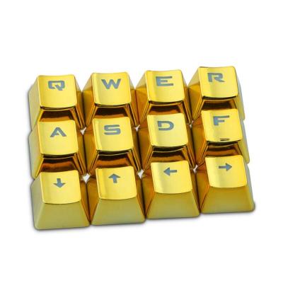 China Durable New Arrival 12 Keys OEM Profile Plated Metallic PBT Keycaps Backlit For Mechanical Keyboard for sale