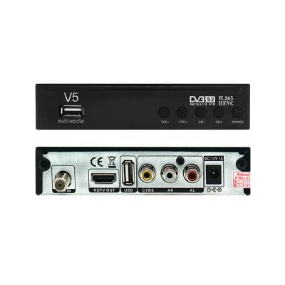 China Newest V5 FHD H.265 HEVC MPEG4 H.265 Satellite TV Receiver DVB S2 Set Top Box for sale