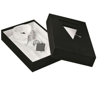 China Recyclable Premium Black Packaging Box For Mens Shirt Garment Box Wholesale for sale