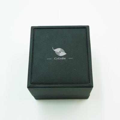 China Logo Jewelry Box Packaging Gift Custom Made Wholesale Recyclable Leather Ring Box for sale