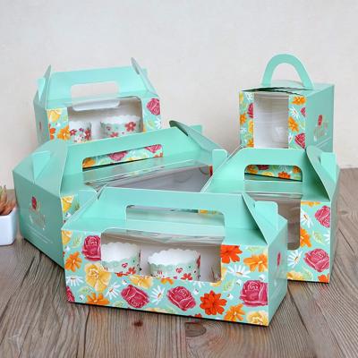 China recyclable & Handmade Custom Top Grade Packaging Box For Cakes Cupcakes With Clear Window On Sale for sale