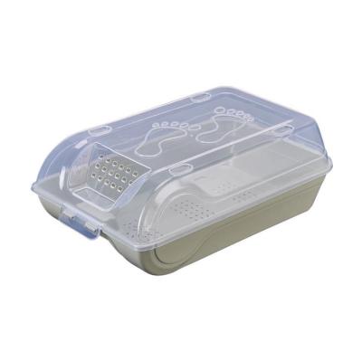 China Custom Sustainable Stackable Household Storage Container Clear Plastic Shoe Box With Logo for sale