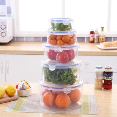 China Microwavable Lunch Boxes Food Storage Containers Round Seal Crisper for sale