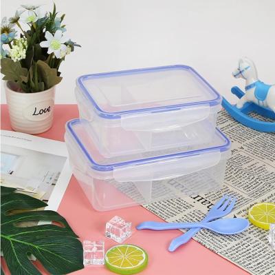 China Customized Airtight Clear Plastic Moisture Proof Microwavable Food Container Storage Boxes With Lid for sale