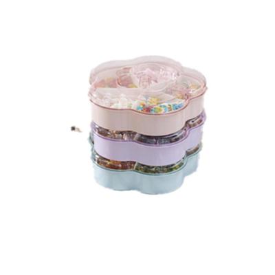 China Freshness Preservation Flower Shape Compartment Tray Candy Plastic Food Storage Box for sale