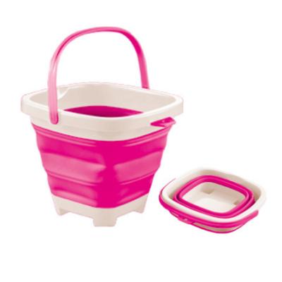 China TPR+PC Beach Silicone Plastic Folding Bucket For Kid Sale for sale