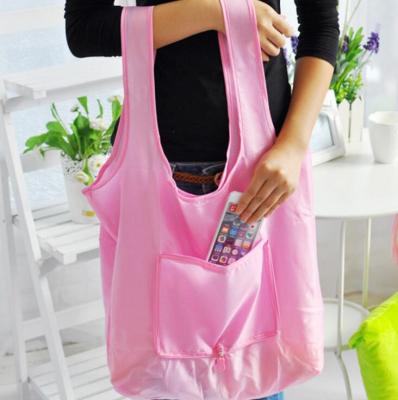 China Eco-friendly Reusable Grocery Store Custom Reusable Polyester Logo Large Foldable Shopping Bag for sale