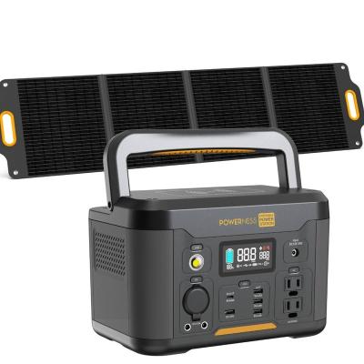 China 500WPlus 120W Solar Generator 500W Camping Power Station+ 120W Solar Boosting Solar Panel for sale