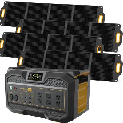 China Outdoor Powerness 2500W Generator Set RV Solar Powered Backup Power Station+200W *4 Solar Panel for sale