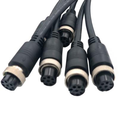 China Electronic M12 Male To Female Extension Cable Connector Wire Harness for sale