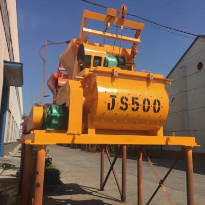 China JS500 Skip Hopper Type Construction Material Concrete Mixer Automatic Gun For Concrete Batching Plant for sale