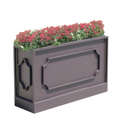 China Modern High Quality Rectangular Outdoor Aluminum Alloy Plant Box For Garden for sale