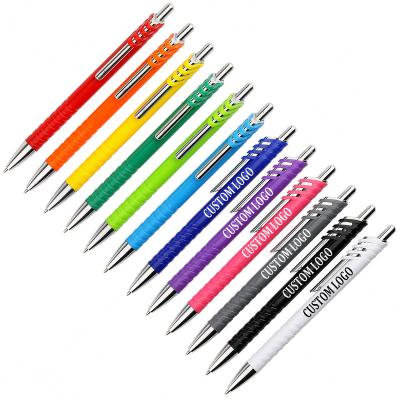 China New Model 2022 Promotional Ballpoint Pen Model, Simple Cheap Customized Plastic Retractable Ballpoint Pens With Black Or Blue Ink Wholesale Sales for sale