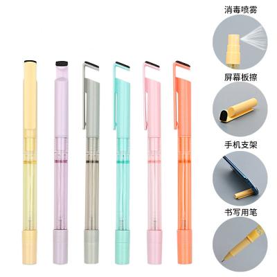 China Promotional Multi-fuctional Pen 5ml 4 Capacity In 1 Refillable Hand Sanitizer Spray Ballpoint Pen With Holder And Sanitizer Spray Screen Cleaner for sale