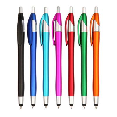 China Hot Selling Multi Function Ballpoint Pens Customized Metallic Color Cheap Promotional Gift Stylus Pen With Custom Logo for sale