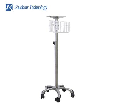 China Stainless Steel Patient Monitor Rolling Stand Height Adjustable for sale