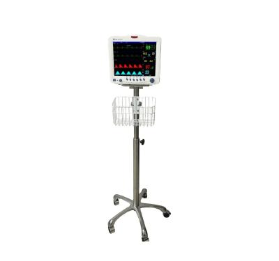 China Aluminiumlegierung Patientenmonitor Trolley mit Bremse und Griff Höhe 140cm zu verkaufen