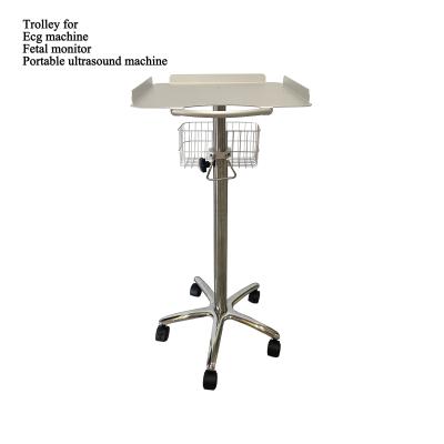 China Hot Sale Movable Hospital ECG Machine Trolley with Basket for sale