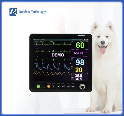 China Hör- / sichtbarer Alarm Veterinär-Multiparameter-Monitor Leichtgewicht zu verkaufen