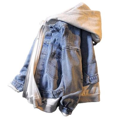 China Jean Jacket For Children Toddler Viable Hooded Boys Denim Kids Jackets Blue Coats In Stock Wholesale Trending Products for sale