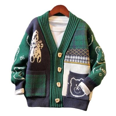 China Wholesale Sustainable Trending Knitting Products Kids Sweater Cardigan Autumn Knitted Warm Winter Coats Casual Clothing for sale