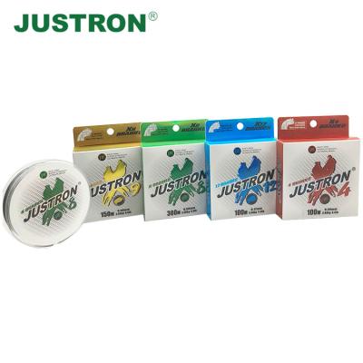 China Justron PEX8 500M German Technique Super Product PE Strong Rope Multifilament Braided Fishing Line Float Marker for sale