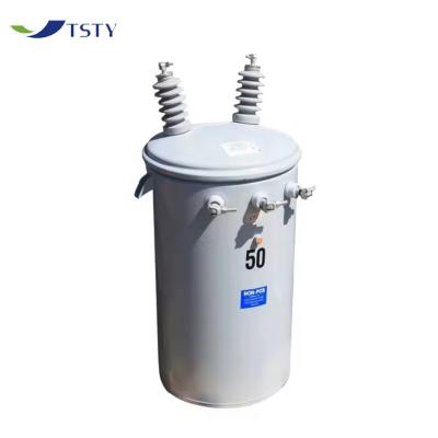 China Oil-filled Pole Mounted Transformer 15kva 4160V to 480/277V 25kva 37.5kva Single Phase for sale