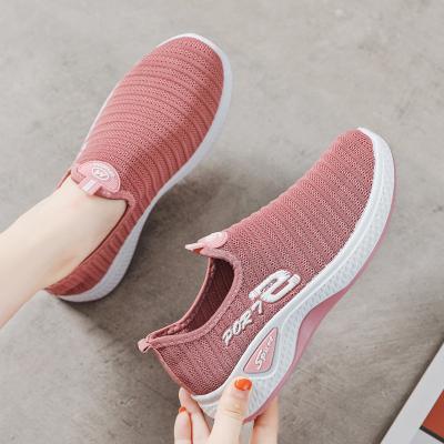 China New BreathableCasual Anti-Slippery Walking Shoes Fly Women From Weaver Shoes For for sale