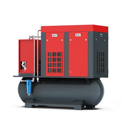 China Best price 11kw 15hp energy saving screw lubricated inline air compressor with air dryer for industrial equipment for sale