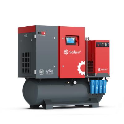 China Sollant Lubricated Permanent Magnet Energy Saving 11KW Variable Speed ​​Integrated Air Compressor 15HP for sale