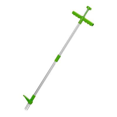 China No bending Weed Puller Stand Up Weeder Lawn Weed Puller Tool with T-Handle Long Handle Garden Weeding Tool with 3 Claws for sale