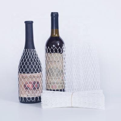 China Various Wine Bottle Glass Bottle Specifications PE Plastic Mesh Protective Sleeve Net For Glass Wine Bottle for sale