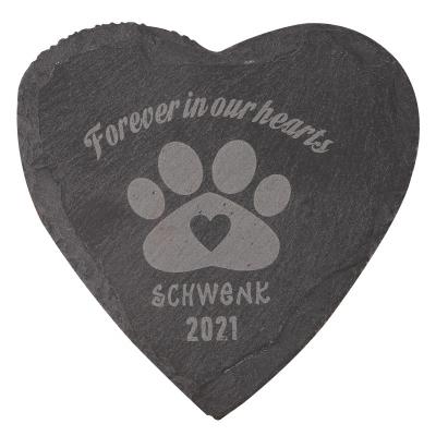 China 2023 New Arrival Europe Garden Plant Heart-Shaped Pet Garden Memorial Stone For Pet Cat Dog Pet Memorial Stone for sale