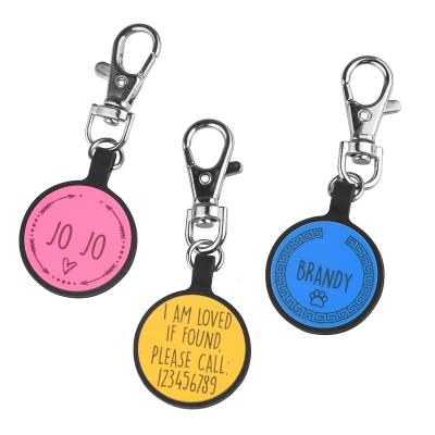 China Modern High Quality Waterproof Round Silicone Dog Tag Anti-lost ID Tag for sale