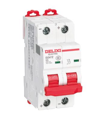 China Delixi DC Circuit Breakers DZ47Z 250V/500V 1P 2P 4P 1A/63AMINI Overload Protector 6kA/10kA for sale