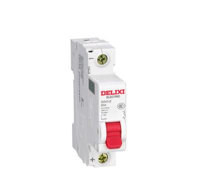 China DELIXI Solar Circuit Breaker DZ47SZ 1P 2P 3P 63A 250/500V Air Power Solar Switch 6KA (1P/2P) for sale