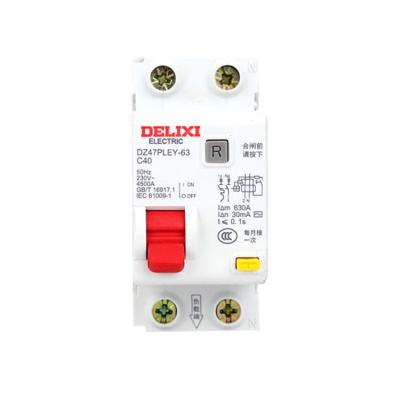 China Factory Delixi DZ47PLEY-63 China Electrical 1P+N 20 Amp Earth Leakage Circuit Breaker 100a Wholesale Price 4.5 for sale