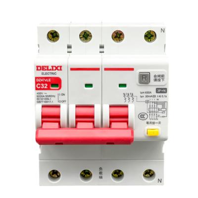 China Professional sale Delixi DZ47VLE 40a 63a 30ma 2p elcb rcd earth leakage circuit breakers DZ47VLE for sale