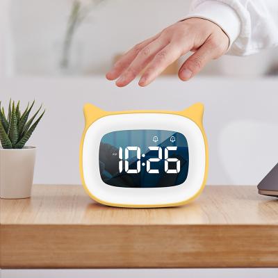 China Class 2022 Cute Design Hot Sale Mini Children Cartoon Alarm Clock Wake Up Sleep Table LED Light Calendar Clocks for sale