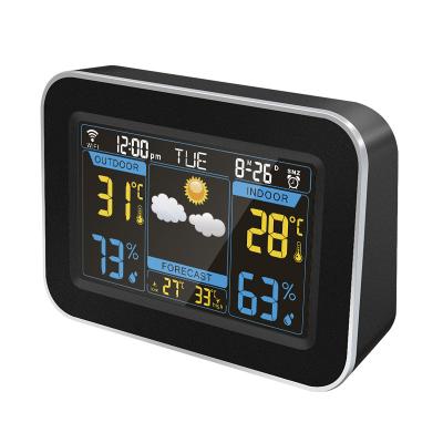 China Calendars App Control Rectangle Wifi LCD Color Digital Table Weather Forecast Alarm Clock With Temperature For Promotion for sale