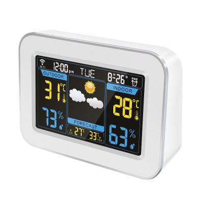 China 2022 Calendars Weather Station Wireless Clock With Indoor Outdoor Thermometer 3 Day Weather Forecast for sale